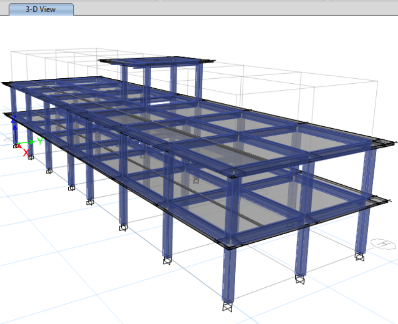 3D analysis model of an RCC school building in Bajhang